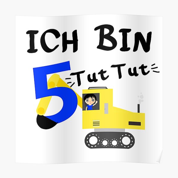 fifth-children-s-birthday-shirt-for-five-year-old-excavators-poster