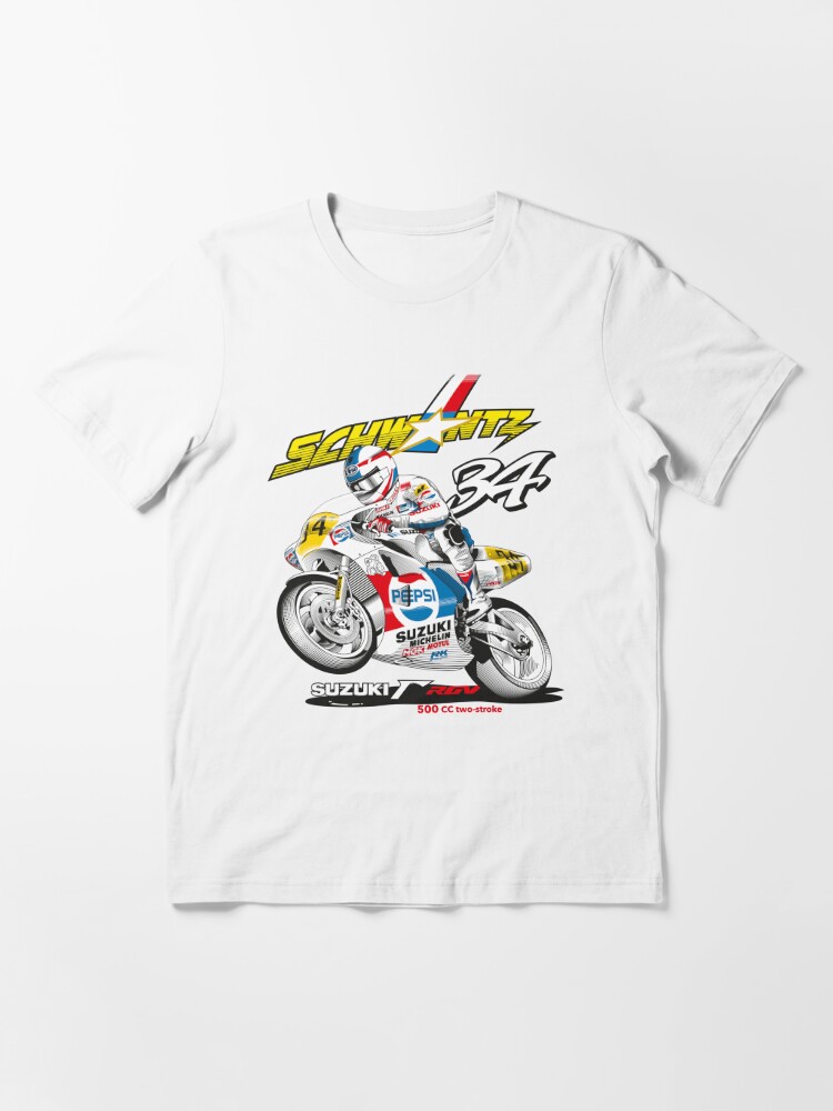 MotoGP Legends T-Shirt Kevin Schwantz 34 Mens Short Sleeve Top White Size Small 