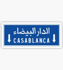 Casablanca, panneau de signalisation, Maroc Sticker