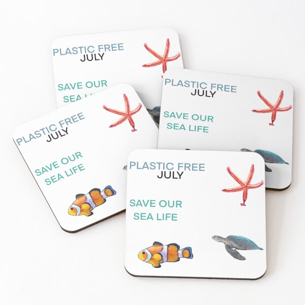 Item preview, Plastic free July, save our seas starfish, turtle  designed and sold by MollyJaneArt.