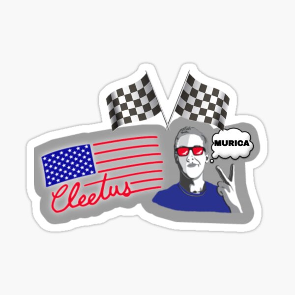 "Cleetus Mcfarland Racing Shirt " Sticker by Badrbk Redbubble