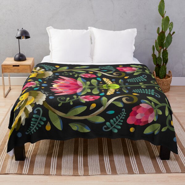 Item preview, Dark Protea Flower with Sugarbird and Green Beetle designed and sold by maak-and-illy.