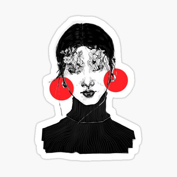 Red Earrings Sticker