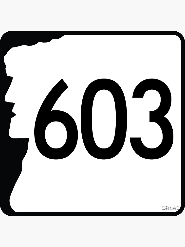 New Hampshire State Route 603 Area Code 603 Sticker For Sale By Srnac Redbubble 9331