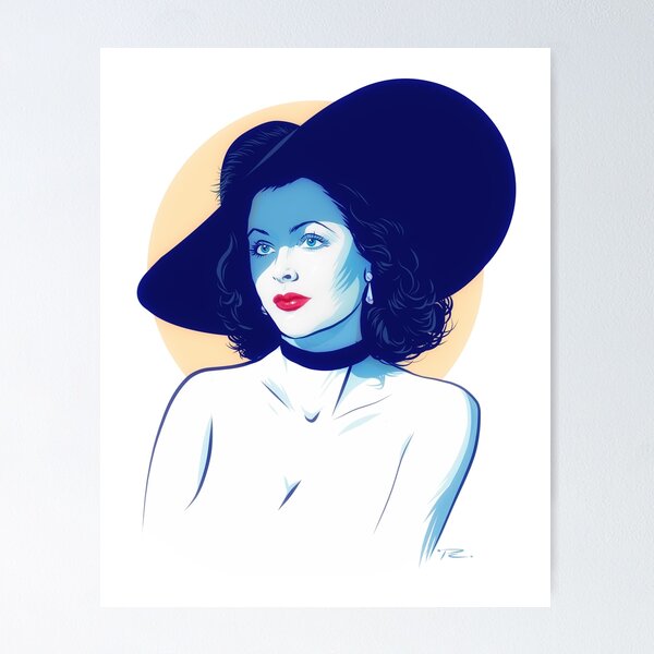 Item preview, Hedy Lamarr - An illustration by Paul Cemmick designed and sold by TIGERDAVER.