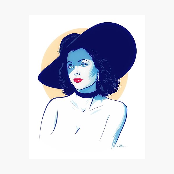 Item preview, Hedy Lamarr - An illustration by Paul Cemmick designed and sold by TIGERDAVER.