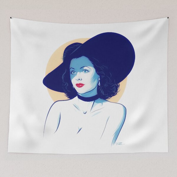 Item preview, Hedy Lamarr - An illustration by Paul Cemmick designed and sold by TIGERDAVER.