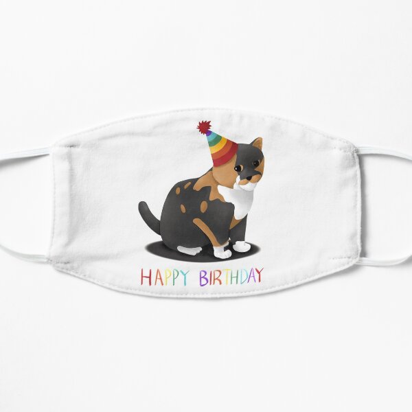 Happy Birthday Calico Cat Small Mask