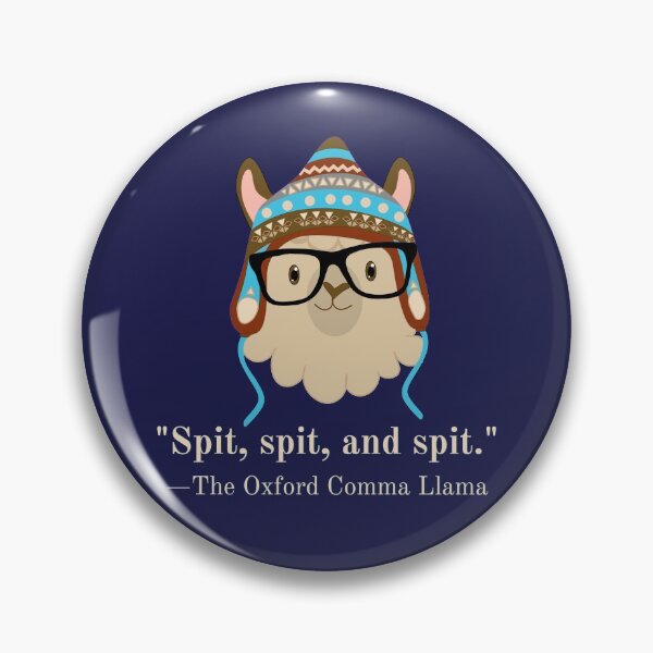 Item preview, Oxford Comma Llama spit tan blue designed and sold by GrammarDance.