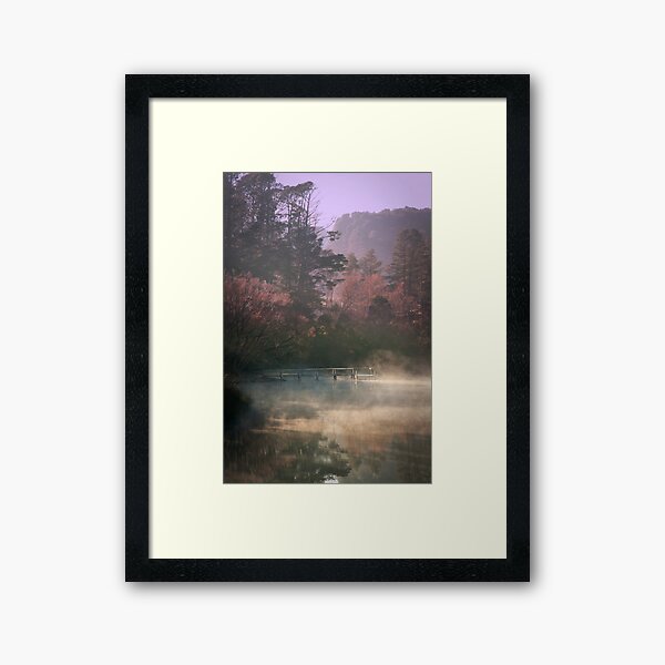 Daylesford Lake - Early Mist Framed Art Print