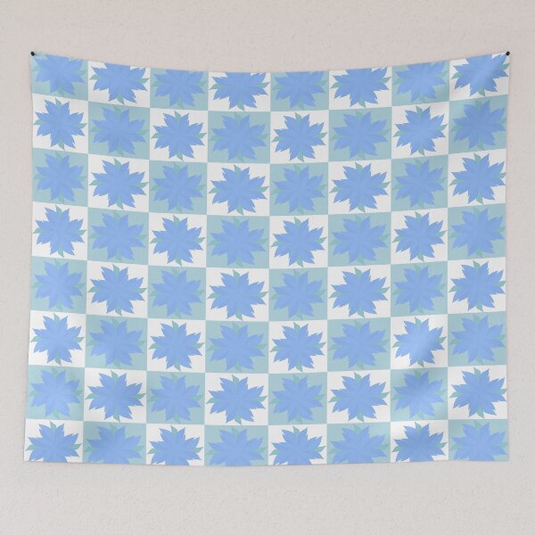 Item preview, Abstract flower blue white green designed and sold by Abstractlara.