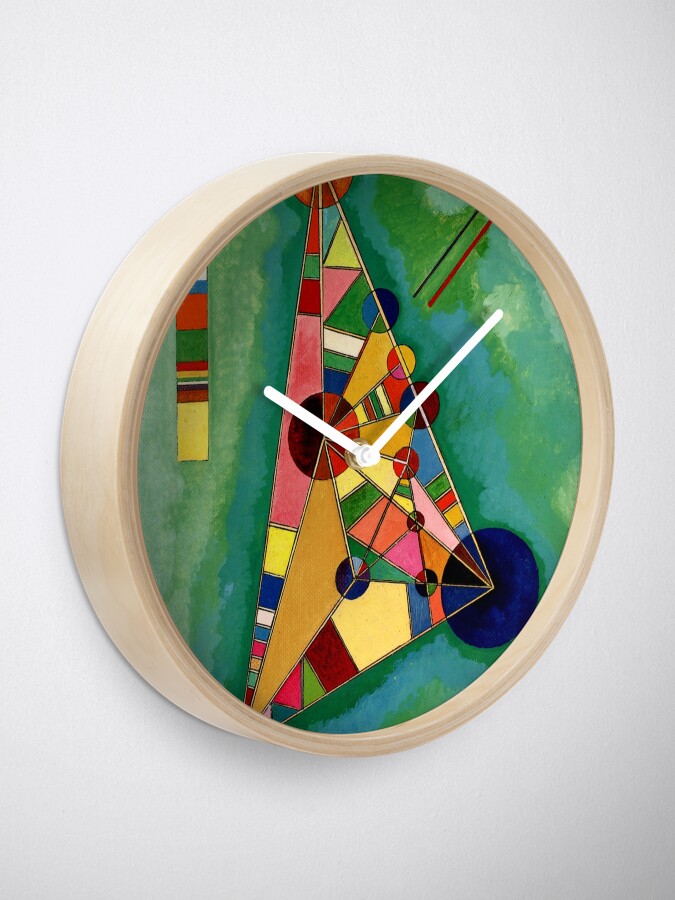 Alternate view of Kandinsky - Multicolored Triangle, abstract art Clock
