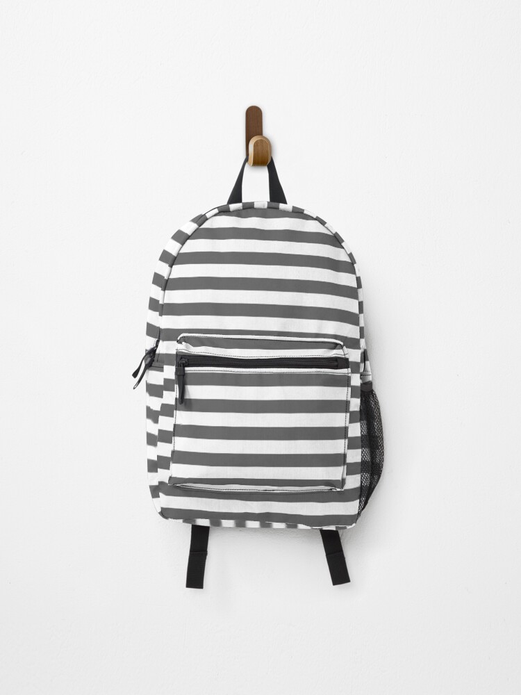 Thumbnail 1 of 3, Backpack, Simple black and white stripe designed and sold by sadaffk.
