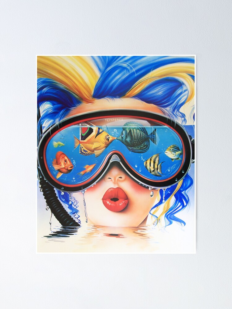 "Retro 80s Tempered Summer Vibes Airbrush" Poster By Retro80sArt ...