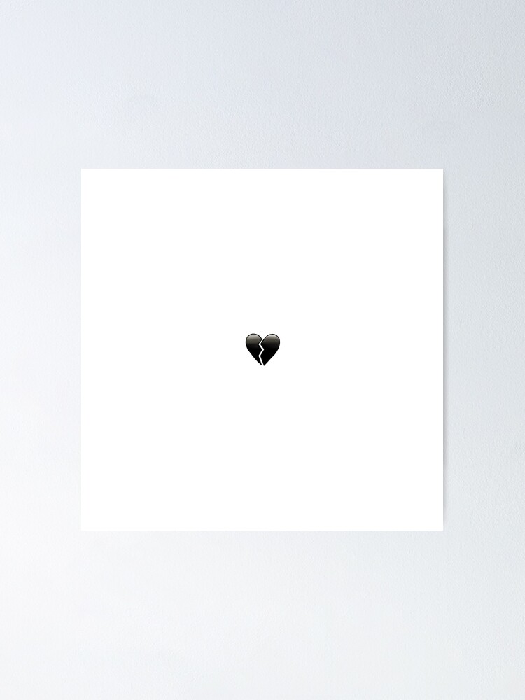 Black broken heart Emoji combo sticker