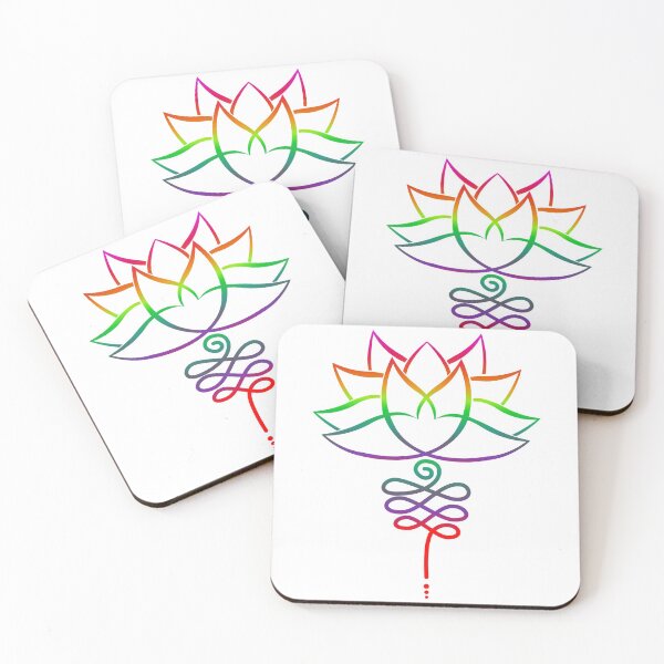 Item preview, Yoga Lotus Flower with Unalome in Chakra colors designed and sold by BLucknerDesign.