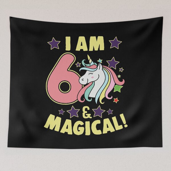 Item preview, I am 6 & Magical 6th Unicorn Birthday Gift designed and sold by 2blackcherries.
