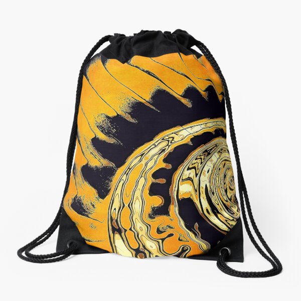 Chaotic Orange Abstract Drawstring Bag