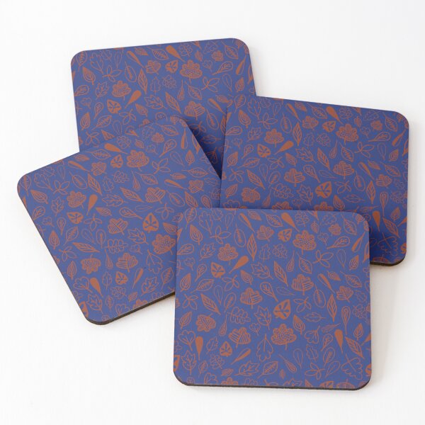 Item preview, leaf pattern blue and orange designed and sold by Tanya-GR.