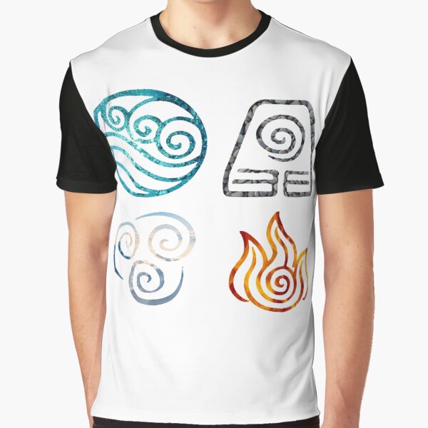 Avatar the Last Airbender Element Symbols Graphic T-Shirt