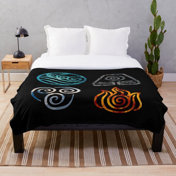 Avatar the Last Airbender Element Symbols Throw Blanket