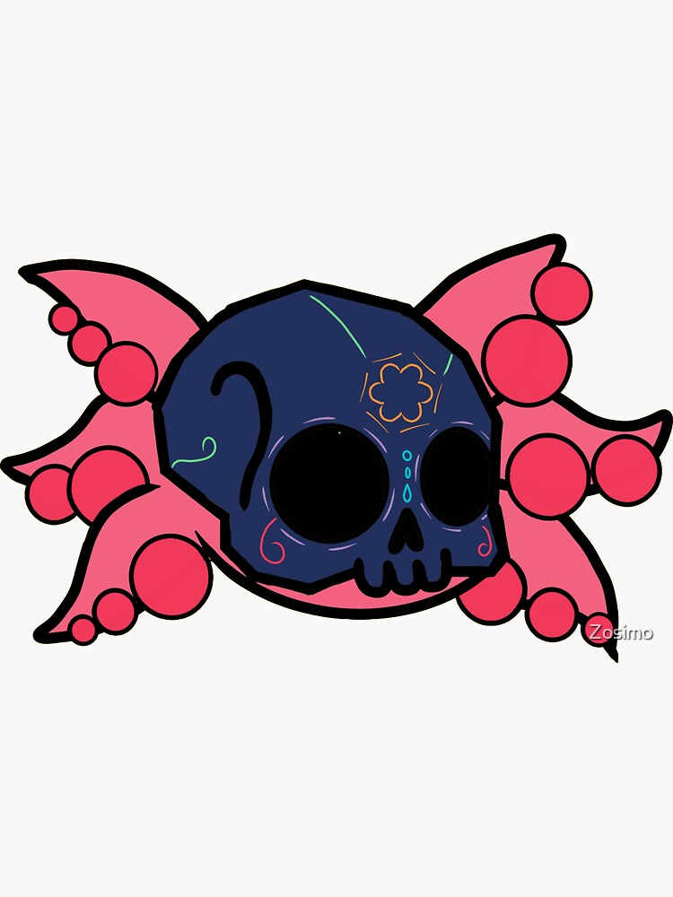 Thumbnail 3 of 3, Sticker, Day of the Dead (Axolotl) designed and sold by Zosimo.