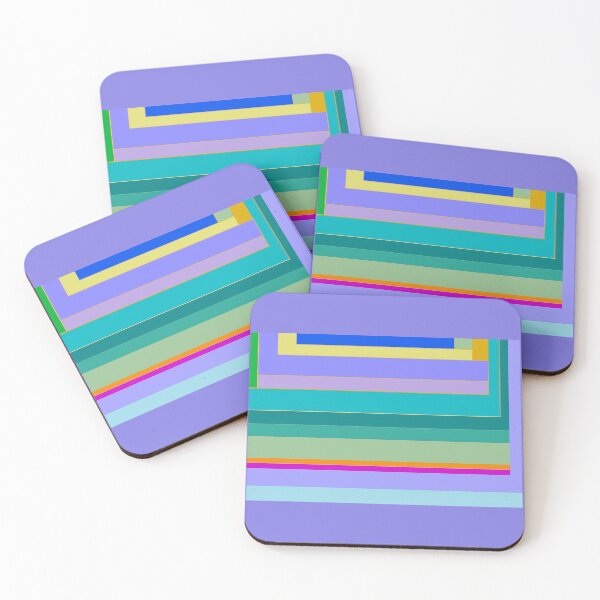 Item preview, Bright stripes in blue lavender teal green designed and sold by djrunnels.