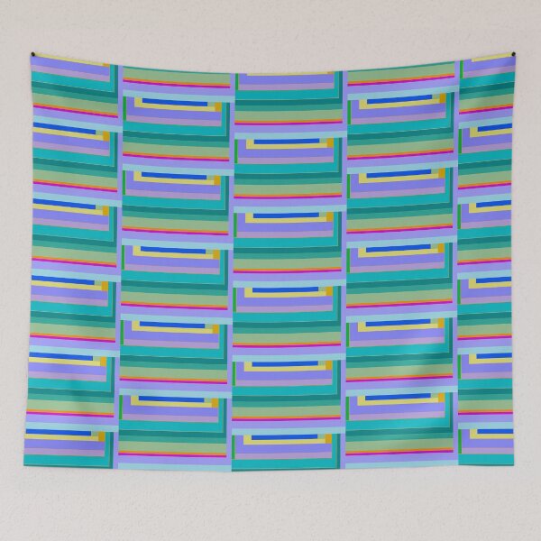 Item preview, Bright stripes in blue lavender teal green designed and sold by djrunnels.