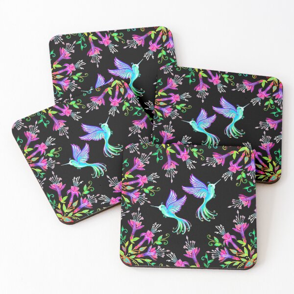 Item preview, Hummingbird, flowers, rainforest, blossoms, fuchsia designed and sold by boom-art.