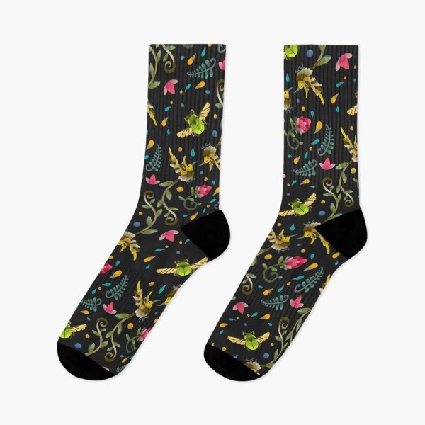 Item preview, Dark Sugarbird and Green Beetle Pattern designed and sold by maak-and-illy.