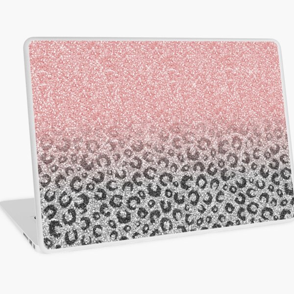 Elegant Rose Gold & Silver Glitter Leopard Print Laptop Skin