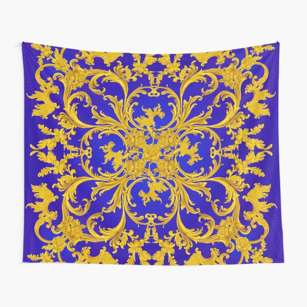 Item preview, Rococo Kaleidoscopic Blue and Gold print designed and sold by Curtis Jensen.