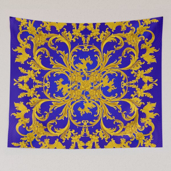 Item preview, Rococo Kaleidoscopic Blue and Gold print designed and sold by Curtis Jensen.