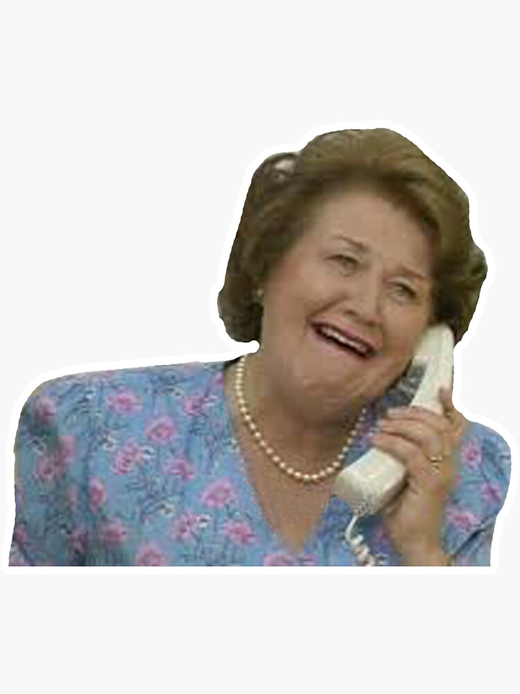 "Hyacinth Bucket on the Phone" Sticker for Sale by MakeASceneFilm