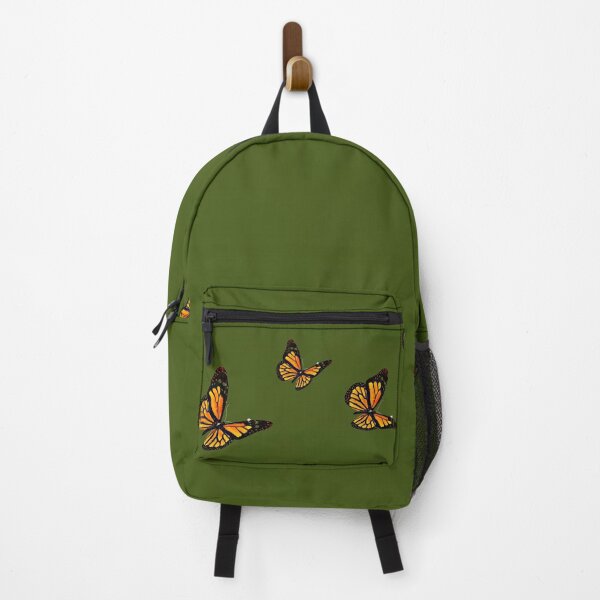 Aperçu de l'œuvre Papillons volants avec un fond vert olive créée et vendue par emilywysz.