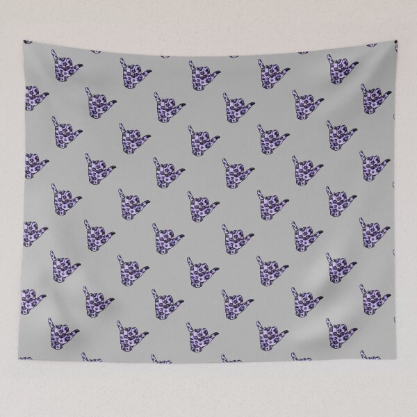 Item preview, Black and Purple Cheetah Leopard Print Filled Hang Loose Hand Shaka Design designed and sold by byemma.