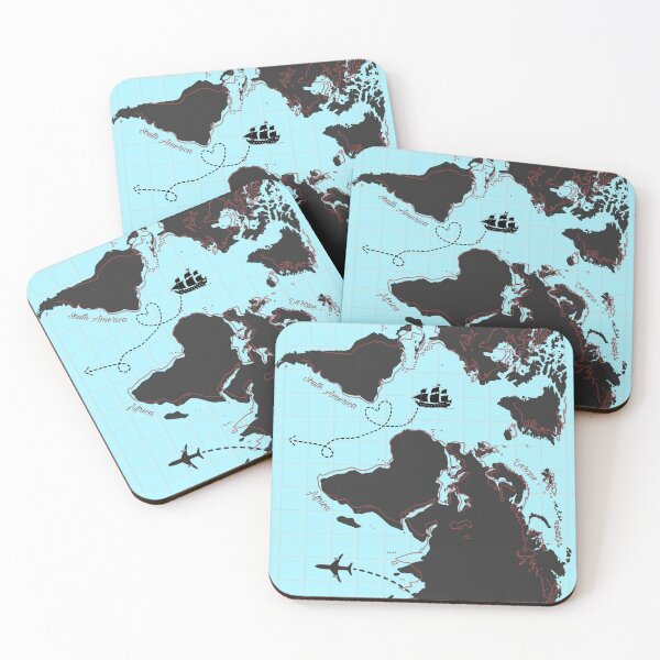 Item preview, World map adventure traveling in bright blue illustrations. designed and sold by M-Osamah.