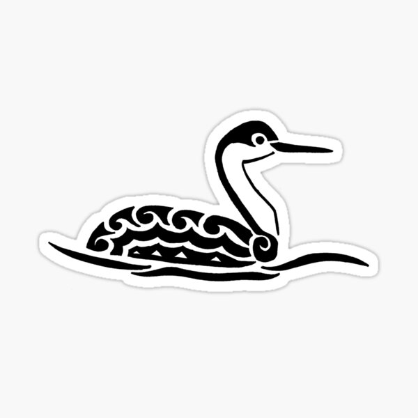 Western Grebe Tribal Design Sticker