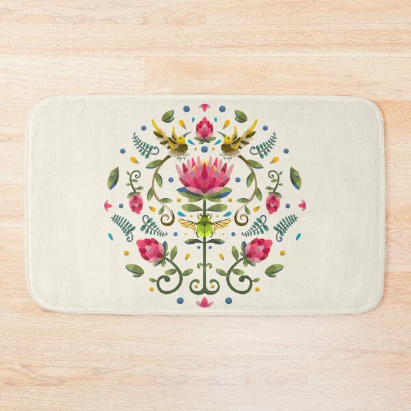 Item preview, Light Protea Circular Design with Cape Sugarbird and Green Beetle designed and sold by maak-and-illy.
