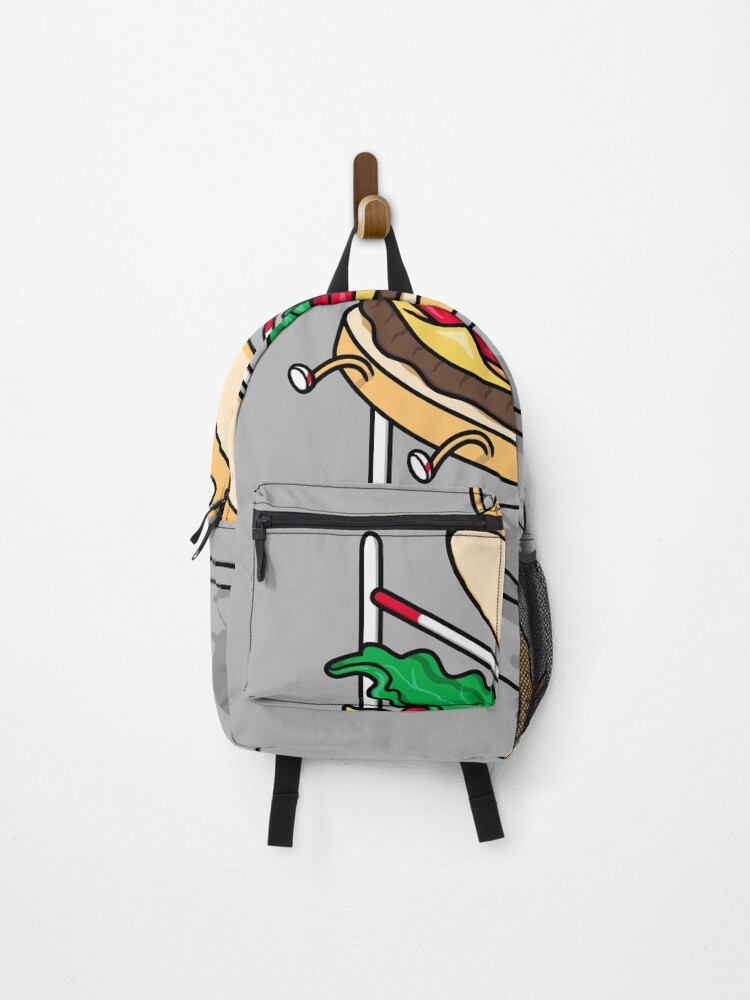 Thumbnail 1 of 3, Backpack, Burger Jump! designed and sold by Raffiti.