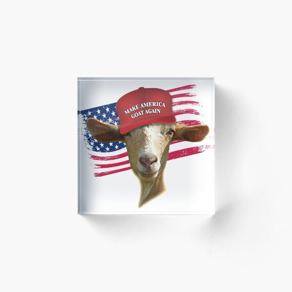 Make America GOAT Again Golden Guernsey Goat Acrylic Block