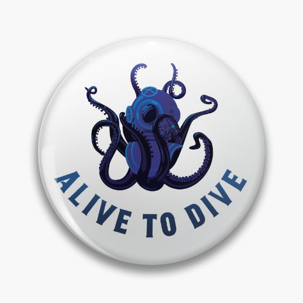 Item preview, Alive to Dive Octopus with Diving Helmet designed and sold by markstones.