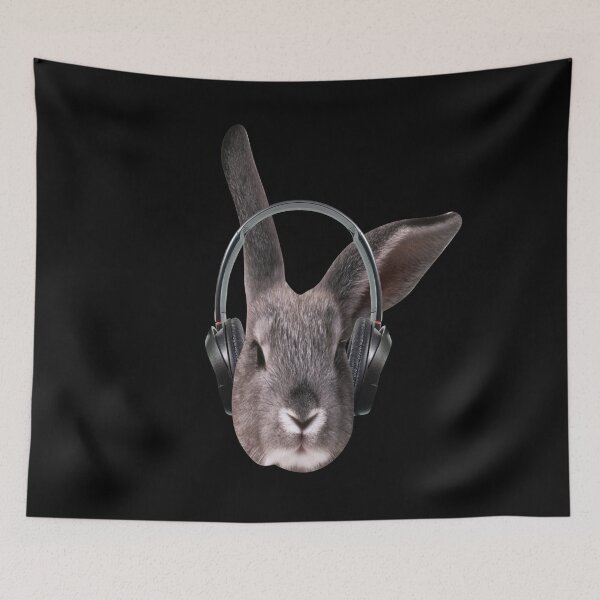 Item preview, Bunny With Headphones designed and sold by MooonTees.