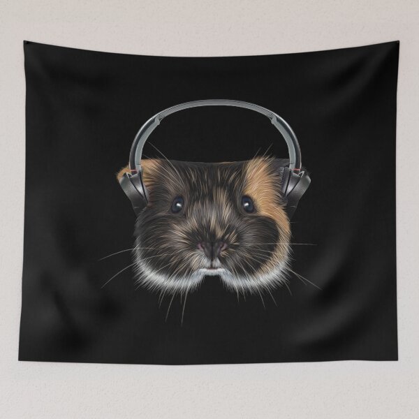 Item preview, Guinea Pig With Headphones designed and sold by MooonTees.