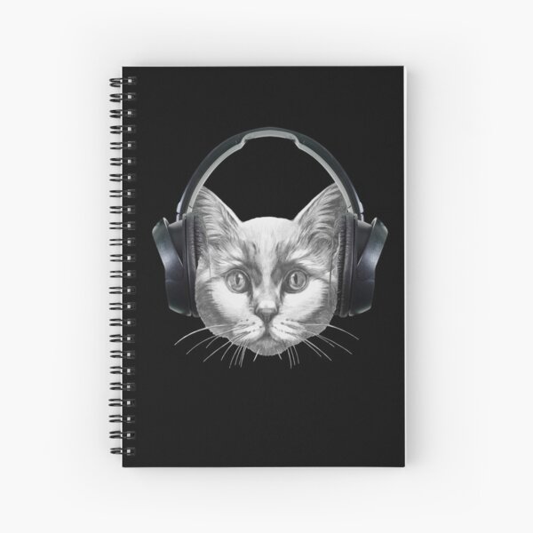 Cat With Headphones Stationery Redbubble - peace and harmony cat and wolf rpg roblox