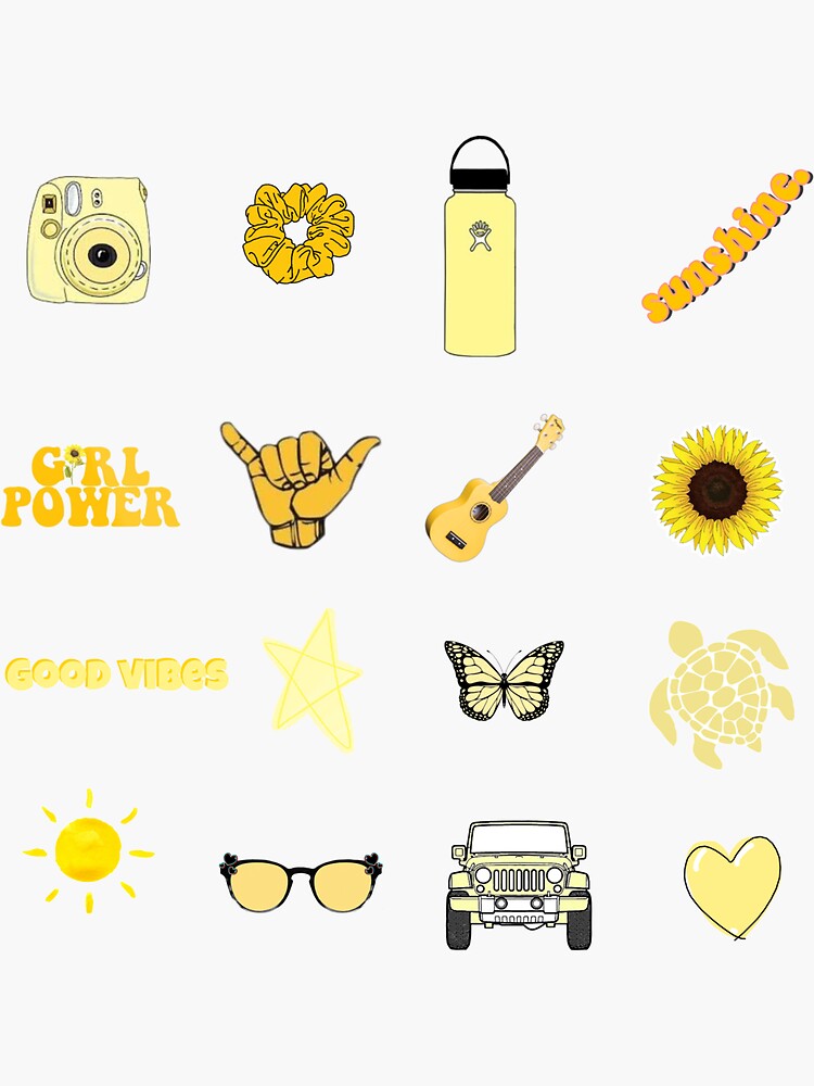 Thumbnail 3 of 3, Sticker, yellow vsco designed and sold by abbyfoltz.