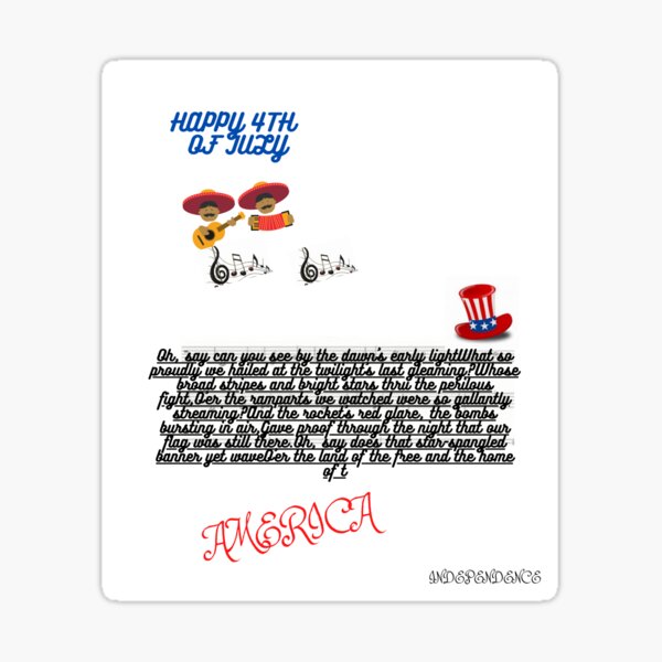 NATIONAL ANTHEM Sticker