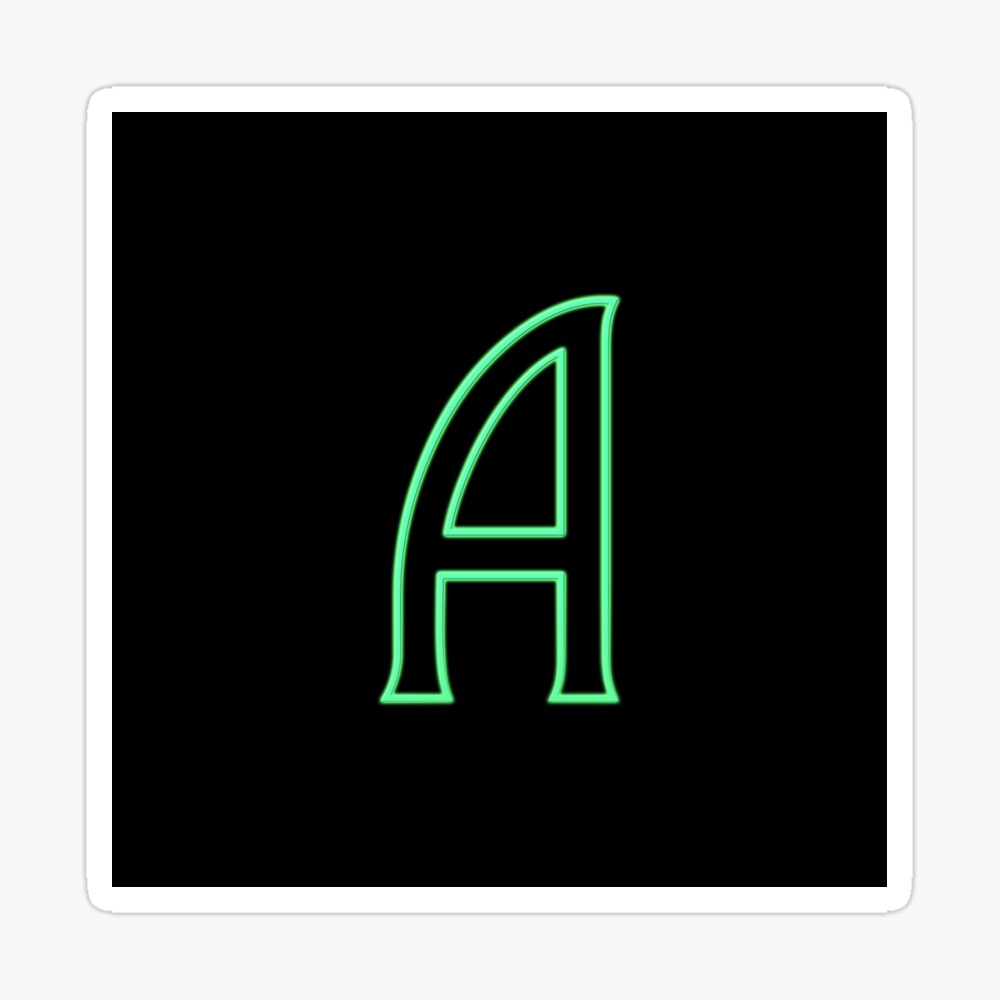 neon green letter a