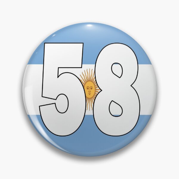 Item preview, Number 58 with Argentina flag on the background designed and sold by AllShirts21.