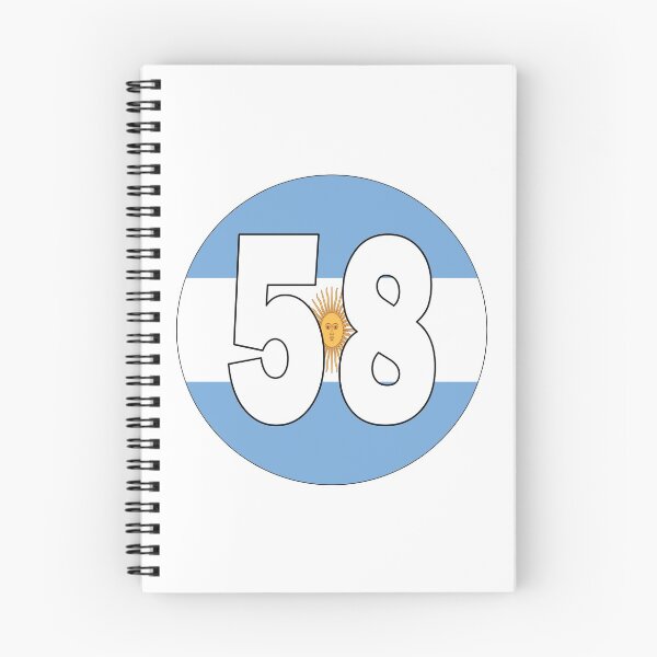 Item preview, Number 58 with Argentina flag on the background designed and sold by AllShirts21.